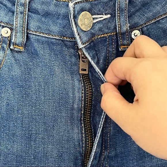 Acne Studios Needle Marine High Rise Jeans Women’s Size 26 Blue Cotton Blend - Picture 10 of 15